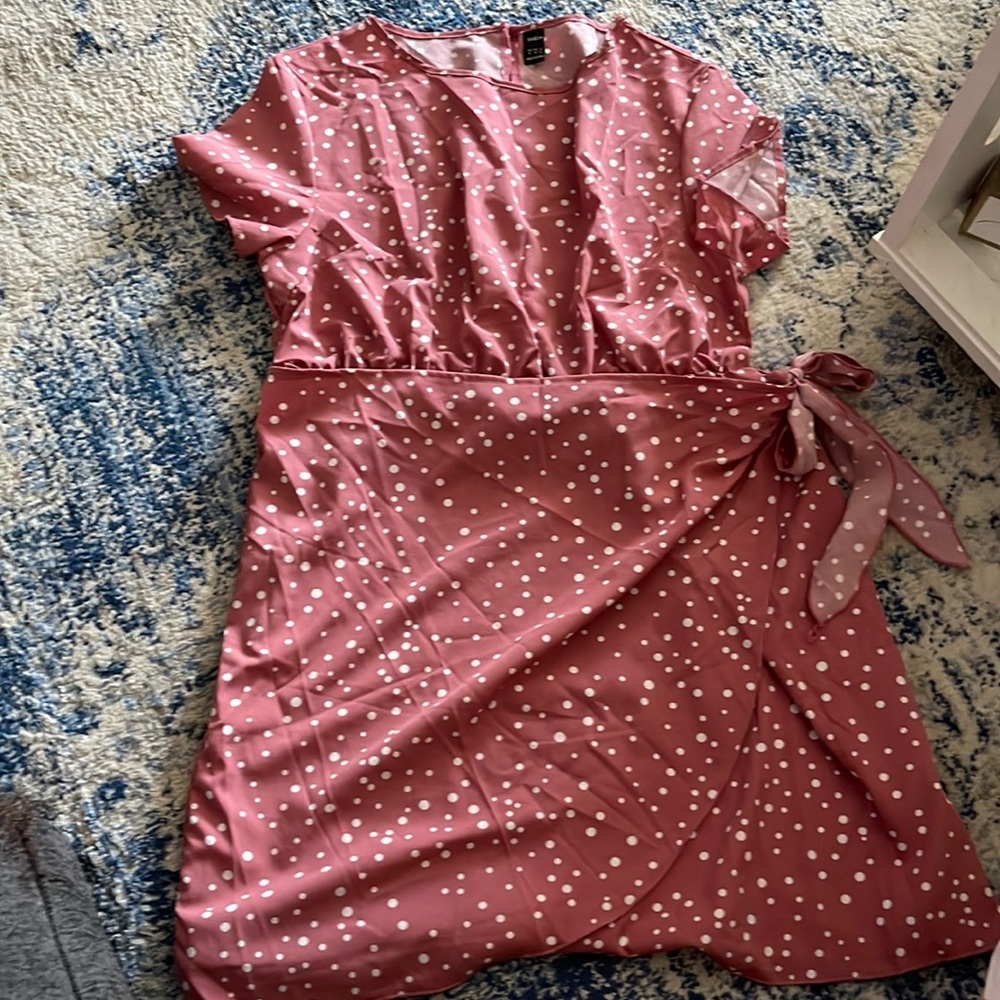 Pink polka dot dress